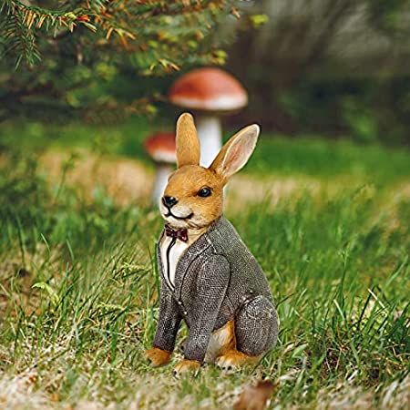 Liffy ウサギ ガーデン オーナメント 庭 オブジェ 動物オブジェ 手作りする きれいな贈り物アフェンス屋外&芝生の入り口&ガーデン&あとりうむ