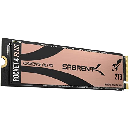 Sabrent 2TB Rocket 4 プラス NVMe 4.0 Gen4 PCIe M.2 エクストリームパフォーマンスの内蔵SSDドライブ R/W 7100/6600MB/s (最新バージョン) (SB-RKT4P-2TB)