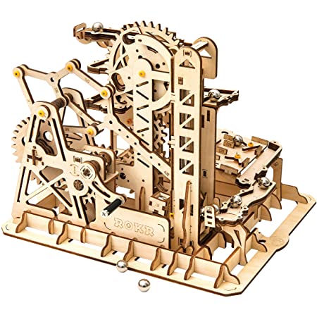 ROKR 木製パズル 立体パズル コースターおもちゃ 木製おもちゃ 手回し機械模型 手作りおもちゃ 誕生日プレゼント 小学生 中学生プレゼント(はしご)