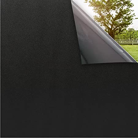 遮光シート 真っ黒 超遮光 遮光シート 窓用フィルム 窓ガラスフィルム ブラック 完全目隠し UVを100%カット 貼り直し可能 日除け 防犯 飛散防止 水で貼れる ブラック 不透明な黒 (90cm X 4m)