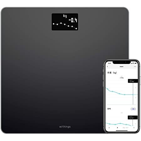 【セット買い】Withings Steel HR Sport ブラック 歩数 消費カロリー 心拍数 睡眠データ記録 最大25日間充電持続 【日本正規代理店品】 HWA03B-40black-sport-all-Asia & Body + フランス生まれのスマート体重計 ブラック Wi-Fi/Bluetooth対応 体組成計 【日本正規代理店品】 WBS05-BLACK-ALL-JP