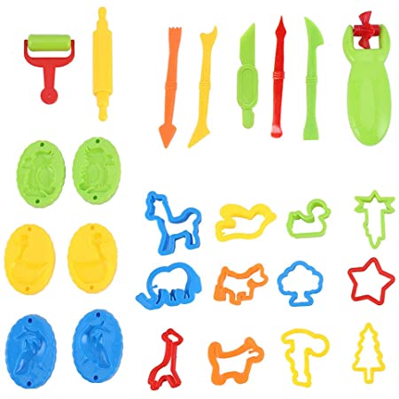 20個ねんどのお道具セット ねんどツール 子ども用 幼児 ランダム色 子ども達がねんどを楽しむことが出来ます ねんど おもちゃ 粘土 道具 かわいい (26セット)