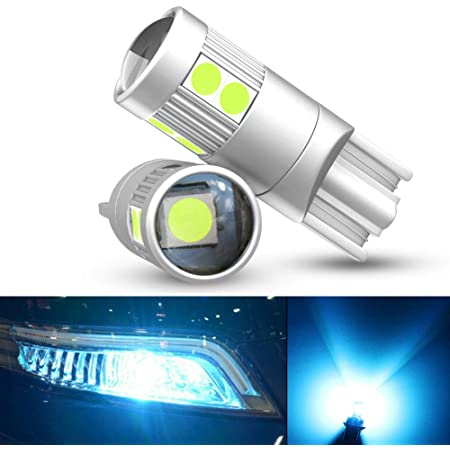 Nanpoku T10 LED アイスブルー 爆光 ポジションランプ ナンバー灯 12Ｖ 24Ｖ 兼用 キャンセラー内蔵 無極性 拡散レンズ付き 360°全方位照射 3030LEDチップ9連 (2個セット)