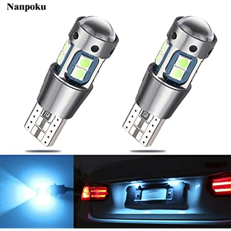 Nanpoku T10 LED アイスブルー 爆光 ポジションランプ ナンバー灯 12Ｖ 24Ｖ 兼用 キャンセラー内蔵 無極性 拡散レンズ付き 360°全方位照射 3030LEDチップ9連 (2個セット)