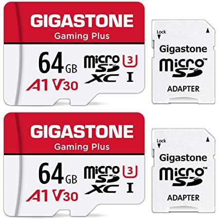Gigastone まいくろsdカード 64GB 2個セット, MicroSD 64GB 2-Pack, 2 SDアダプタ付 2 ミニ収納ケース付, 4K UHD動画 95MB/S 高速 MicroSDXC, UHS-I A1 V30 U1 C10 Class 10