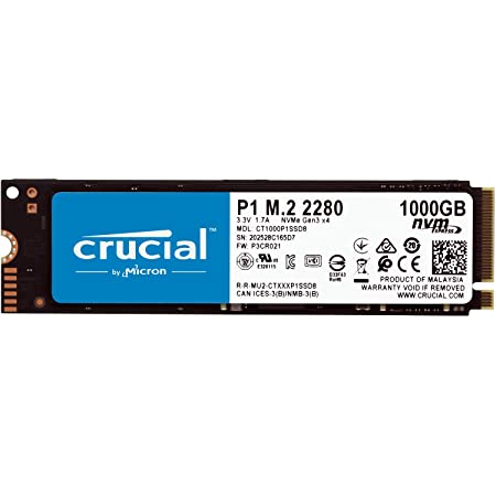 Crucial クルーシャル P2シリーズ 1TB(1000GB) 3D NAND NVMe PCIe M.2 SSD CT1000P2SSD8【5年保証】 [並行輸入品]