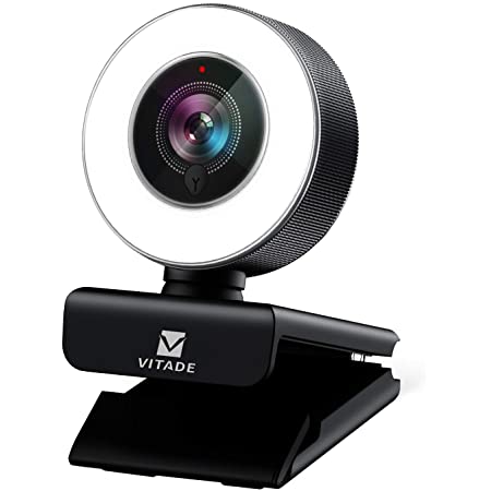 在庫処分 webカメラ Sinvitron LEDライト暖色＆白色 三脚スタンド付き HD1080P マイク内蔵 200万画素 美顔機能 軽量 USBプラグアンドプレイ ウェブ カメラ Zoomビデオ会議 ネット授業 動画配信など