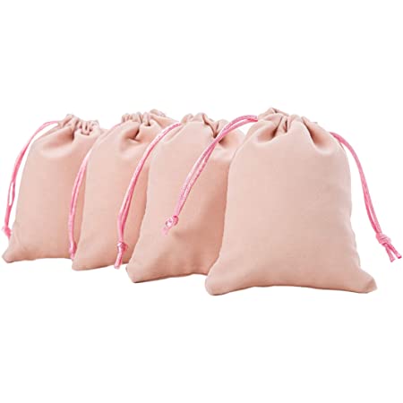 25PCS ベルベット巾着袋 ジュエリーポーチ収納袋キャンディ ラッピング プレゼント用 収納袋（ピンク 12cm×15cm）