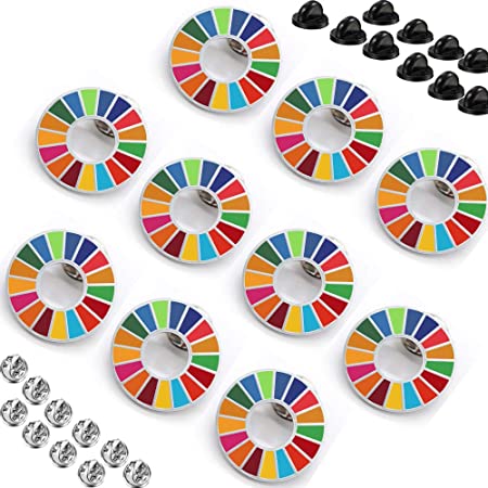 10個 SDGs バッジ ピンバッチ バッヂ 高級 SDGs ピンバッジ 珐琅彩 最新仕様 ピンバッジの留め具 人気 おしゃれ ギフト ピンバッジの留め具 20個付き