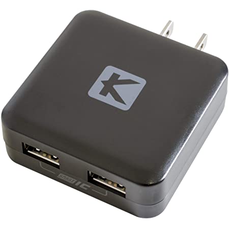 KYOHAYA usb 充電器 薄型 2ポート 2.4A 急速 ACアダプター iPhone/iPad/Android対応 折畳式プラグ Smart IC 搭載 安全 軽量 コンパクト 海外対応 JK2400IQ (ブラック)