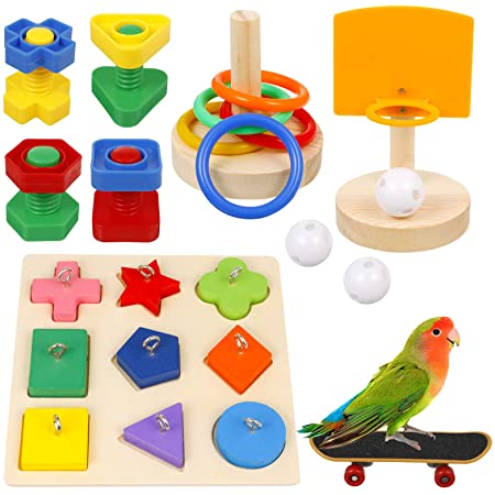 POPETPOP バードトイ インコ玩具 鳥のおもちゃ小型 咀嚼玩具 知育玩具 訓練玩具 ストレス解消