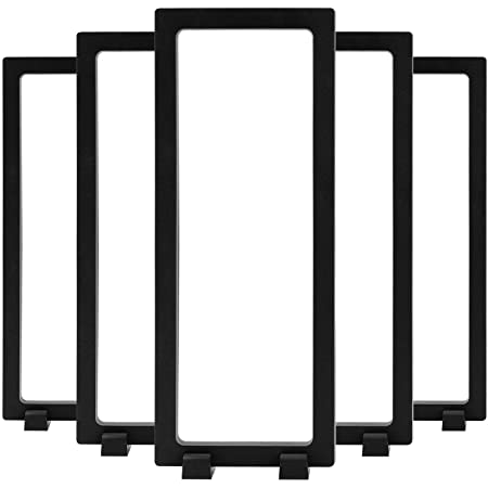 ZitFRi ディスプレイスタンド 5個セット長方形 ディスプレイケース アクリルキーホルダー ラバーストラップ 展示ホルダー アクキー ラバスト 缶バッジ 展示用 (ブラック)