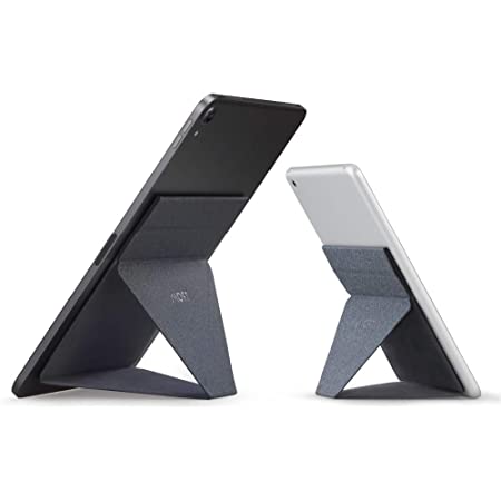 FoldStand Tablet mini タブレットスタンド 超薄型 縦置き 横置き 2Way 貼り付け パッドスタンド 落下防止 繰り返し使える 7～9インチ対応 (グレー)