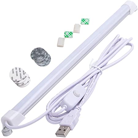 Honebear LED バーライト USBライト キッチンライト 蛍光灯 棚下ライト 高輝度 直管形 ライトバー 電球色 昼白色 昼光色 (昼光色, クリアタイプ 32cm)