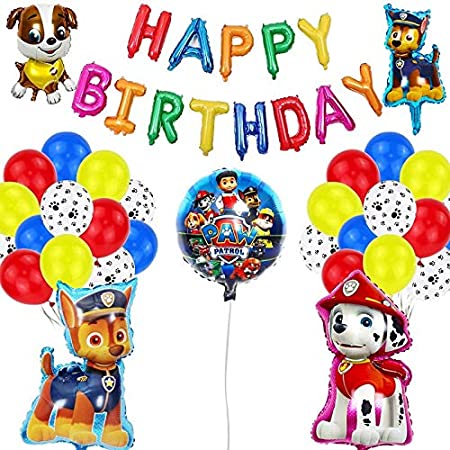 Fun+ paw patrol風船 アルミ風船 パウパトロールパーティー 星型バルーン 丸風船 記念日 バースデー 誕生日 二次会 子供会 パーティーデコレーション用セット（ラブル）