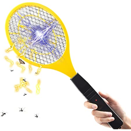 BeauFlw 電撃殺虫ラケット ハエたたき 電気 強力 三層ネット 電撃殺虫器 はえとり こばえとり 蚊取りラケット 捕虫器 蚊 ゴキブリ 蜂対策 ハエ退治 室内 屋外