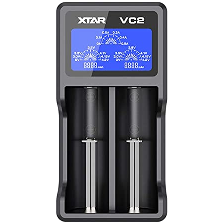 XTAR VC4L リチウム充電器 電池充電器 3.6V/3.7Vリチウムイオン電池 10400～32650 保護回路付21700電池対応 1.2V ニッケル水素電池/ニカド電池対応 AAAA/AAA/AA/A/SC/C Type-C入力 バッテリー活性化機能 Li-ion Ni-MH Ni-Cd IMR INR ICR