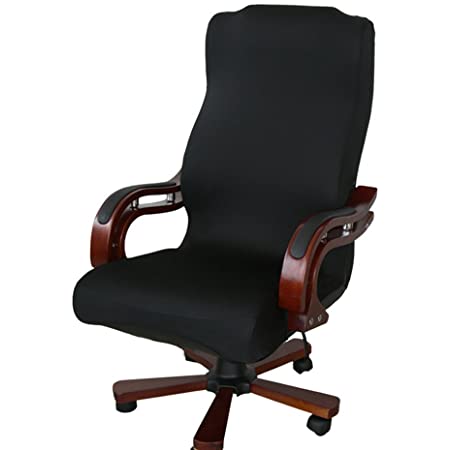 Surrui1 チェアカバー オフィス チェア 椅子カバー カバー イス 椅子 いすカバー オフィス用 回転式 一体式 イスカバー パソコンチェアカバー オフィスチェア 伸縮素材 座面部分 背もたれ 取り外し 事務椅子 洗濯可能 グレー