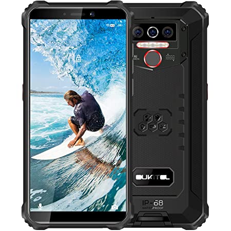 OUKITEL WP5 Pro IP68防水スマートフォン 8000mAh Android 10.0 4G アウトドアスマホ本体 SIMフリースマートフォン本体 4GB+64GB SONY13MP+5MP AIカメラ 携帯電話