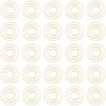 OLYCRAFT 240個 真鍮 チャーム メタル リング フープ 中空 ペンダント 円形 三角形 ハート 正方形 六角形 金属 レジン枠 UVレジン用 イヤリング ネックレス アクセサリー ジュエリー作り 手作り DIY素材-ゴールド＆シルバー