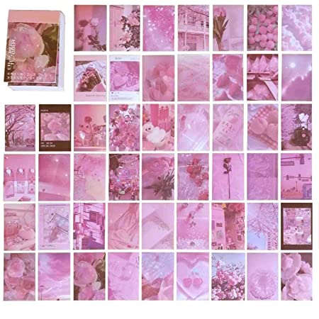 DONLAONE フレークシール かわいい 大量 ステッカー オシャレ 手帳用 海外のシール セット おしゃれ ノート カレンダー スケジュール帳 アルバム 風景 ステッカー レトロ かっこいい 可愛い 和紙 シール 大人 50枚セット(Pink Memory)