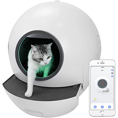 Zigpet 猫トイレ 自動 本体 WIFI スマホのアプリで操作や管理 安全 赤外線センサー データ記録 お留守番対策 うんち袋付 清潔頻度は週1回 取扱説明書付(1年