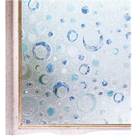 LRJQJ 窓ガラス目隠しシート ガラスフィルム 窓 めかくしシート ステンドグラスシール おしゃれ 水で貼る 貼り直せる 窓飾り uvカット (80X120CM,C)