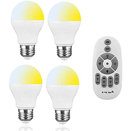 LED電球 E17口金 40W形 調光調色 リモコン付き 2.4GHz無線式 一般電球形 全方向タイプ 4個入