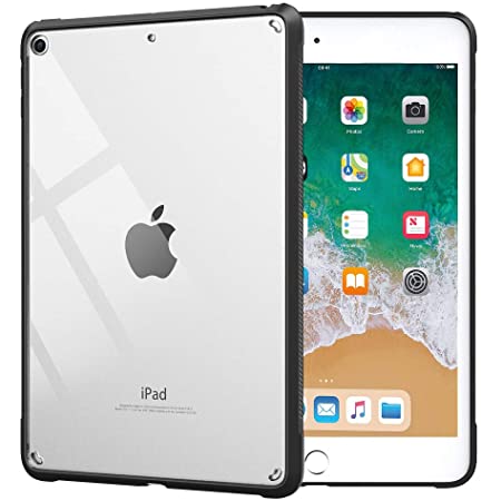 iPad 9.7 ケース Dadanism iPad 9.7 2017/2018 (第5/6世代)カバー TPU縁 背面PCハードケース Apple Pencil2にペアリング・充電可能 四角加固 保護カバー 擦り傷防止 ビジネスケース 薄型 衝撃吸収 透明背面カバー アイパッド 9.7インチ タブレットケース 対応モデル：A1893/A1954/A1822/A1822 ブラック