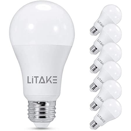 Litake E26 LED電球 昼白色(5000K) 15W (120W形相当) PSE認証済 1600lm 高輝度 広配光 省エネ 非調光 改良版(6個入り)