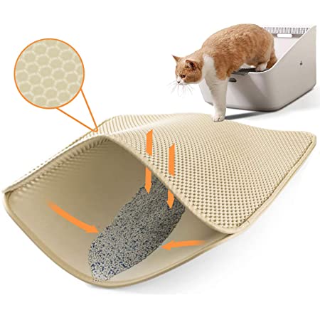 mecoco 猫マット 猫砂マット 猫トイレマット 猫の砂取りマット ペット用品 飛び散り防止マット 滑り止めマット