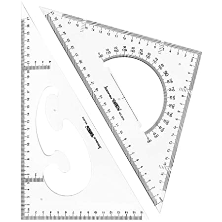 rosenice アルミ三角スケール定規セット内容2個三角定規分度器とリニア定規数学ツール学生のためのdraftsmanエンジニア
