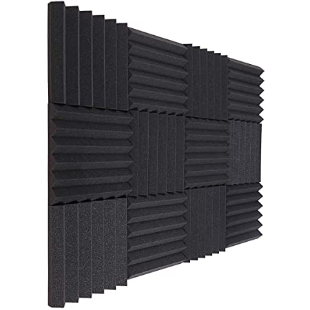 吸音材 高密度加工 難燃 無臭 緩衝材防音 壁 ウレタン 消音 防音吸音対策 室内 ピアノ室 装飾 (24枚セット)