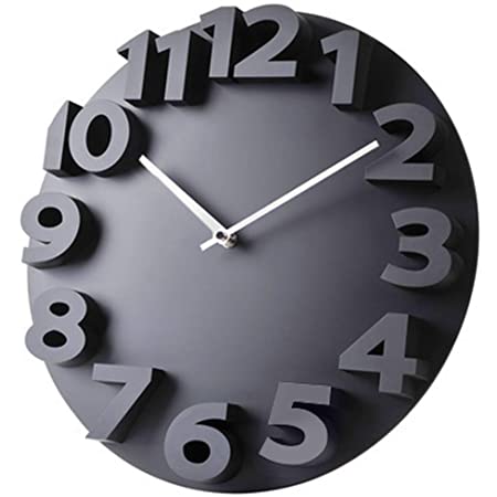 【MEIDI-CLOCK】３Dウォールクロック 壁掛け時計 ブラック
