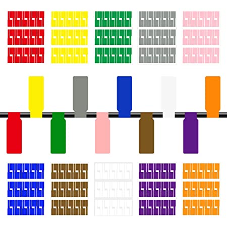 ケーブルラベル 5色カラー 300枚入り 手書き可能 A4互換ラベル 目印 屋外でも使える わかりやすい 整理整頓 一目瞭然 アート紙 配線識別 電源 ケーブル