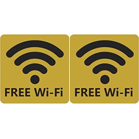Isaac Trading Free Wi-Fi ステッカー WiFi 使えます 無線LAN ウィンドウ ウォール サイン シール 耐水 耐候 87×87mm 日本語表記つき (ホワイト)