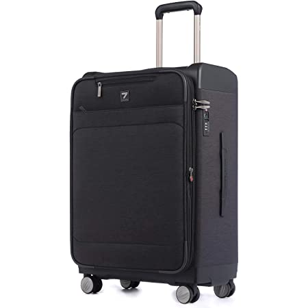 VARNIC スーツケース キャリーケース キャリーバッグ 機内持込 PC材質 耐衝撃 大型 超軽量 静音ダブルキャスター TSAロック搭載 旅行 出張 (L サイズ(97L), 黒)
