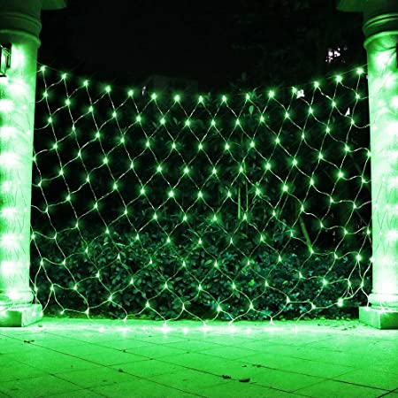 XURISEN ネットイルミネーションライト led ソーラー式 3m×2m 200球 8つ点灯モード ガーデン ソーラーライト 防水仕様 屋外 LED飾りライト ストリングライト ワイヤーライト クリスマス パーティー 庭 フェアリーライト (グリーン)