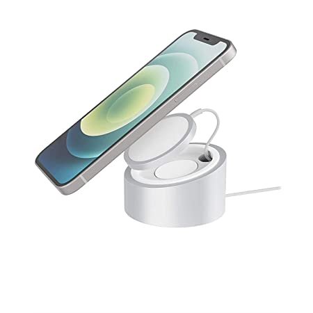 【elago】 MagSafe スタンド iPhone12 各種対応 アルミ 製 MagSafe充電器 用 卓上スタンド シンプル マグセーフ 用 卓上 スマホスタンド 充電台 [ iPhone12Pro Max / iPhone12Pro /iPhone12 mini アイフォン12 対応 ] MS4 CHARGING STAND シルバー