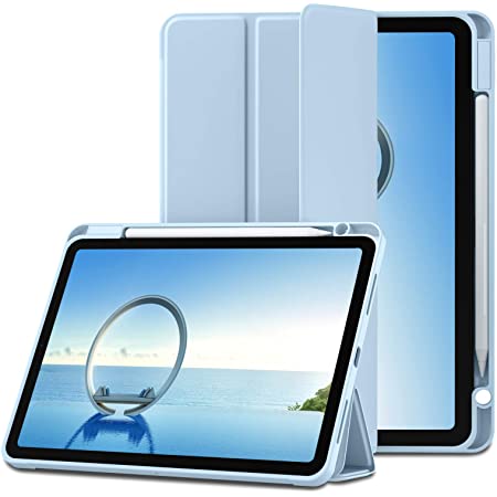 Maledan iPad Air4 ケース 2020モデル iPad 10.9 ケース ペンシル収納 軽薄 衝撃吸収 レザー TPU スタンド機能付き オートスリープ/ウェイク iPad Air4 カバーアジサイ