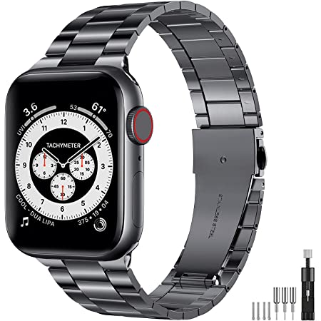 【2021改良モデル】YOFITAR Apple Watch バンド 保護ケース付き ステンレス製 40mm アップルウォッチ 交換ベルト Apple Watch 6/SE/5/4対応 iWatch バンド Apple Watchアクセサリ 長さ調整器具付き（ブラック）