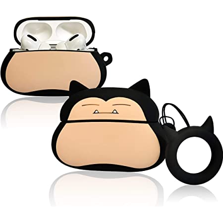 【ポケモン・Airpods Proケース】イヤホンケース エアーポッズ プロ用 シリコンカバー 全面保護/耐衝撃/紛失防止/防塵 軽量 カビゴン ストラップ付き 分離式 キャラクター 可愛い アニメ 萌え 人気 おしゃれ