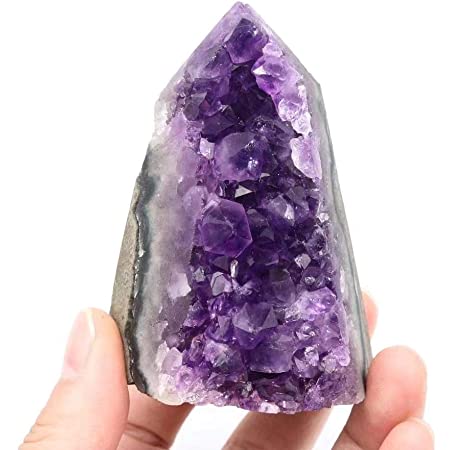 Sairui 1pcナチュラルアメジストクリスタルラブハートシェイプクォーツストーンホームデコレーションオーナメントパープル風水ストーンドロップシップ 天然石 原石 (Color : Purple)