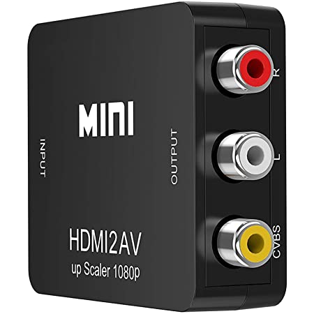 Miuphro RCA to HDMI変換コンバーター  音声転送 1080/720P切り替え AV to HDMI  デジタル変換コンバーター USB給電ケーブル付き コンポジットhdmi 変換 N64 Wii PS1/2 Xbox VHS VCR Camera DVDなど対応
