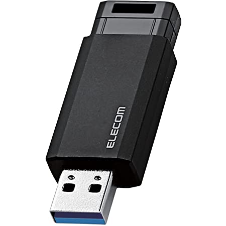 エレコム USBメモリ 64GB USB3.2（Gen1） ノック式 ブラック MF-PKU3064GBK/E