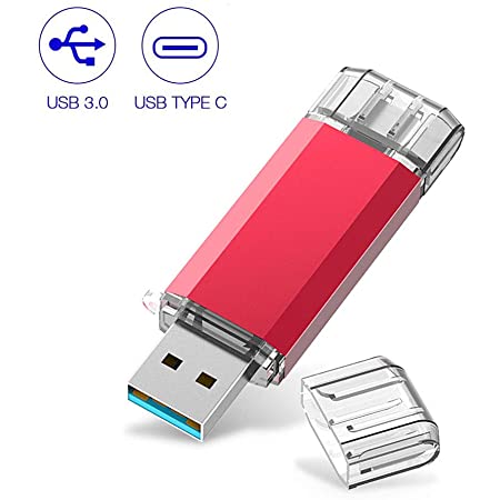 Thkailar 64GB usbメモリ typec USB 3.0 usbメモリ タイプc 両方、高速スマホ usb、usbメモリ cタイプHuawei/Oppo/Xiaomi/Google/Sony Type C電話対応、USB3.1 Gen1-A/USB-C デュアルフラッシュドライブ 回転式(64GB, Black)…