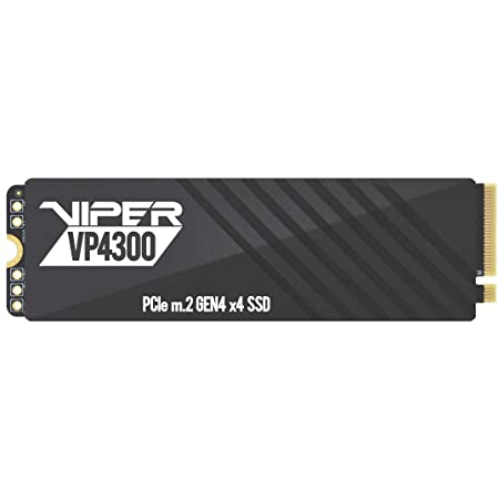 Patriot Memory Viper VP4300 1TB M.2 2280 PCIe Gen4 x 4 内蔵型SSD PS5対応 最大転送速度7,400MB/s アルミニウム製ヒートシンク/グラフェン ヒートシンクタンク付き – VP4300-1TBM28H