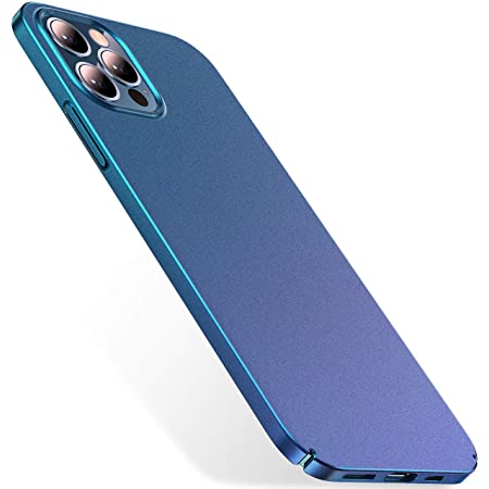 CASEKOO iPhone12Pro Max 用 ケース クリア 耐衝撃 米軍MIL規格 黄ばみ防止 カバー ストラップホール付き ワイヤレス充電対応 アイフォン 12 Pro Max 用 2021年 6.7 インチ ケース（ネイビーブルー）