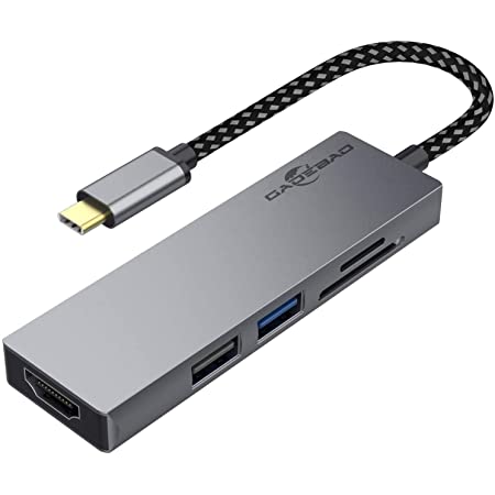 USB C ハブ 4in1 USB Type c HDMI HUB アダプタ 4ポート ４K 解像度 HDMIポート+USB 3.0ポート*2 高速データ転送+USB タイプC 高速PD充電ポート MacBook Pro/MacBook Air 13インチ 2020/iPad Pro 2020, Samsung Galaxy S20 など USB C デバイス対応