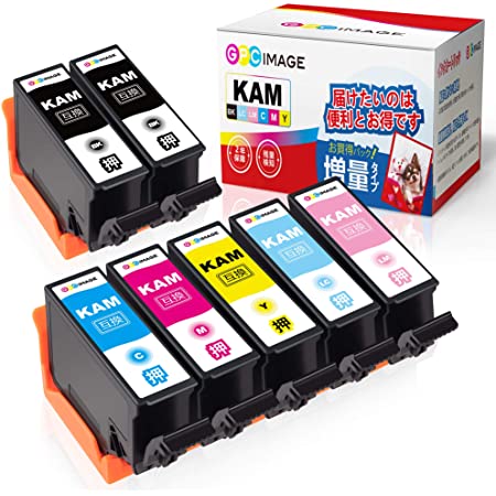 Toner Kingdom KAM-6CL-L カメ 互換インク カートリッジ　エプソン（Epson）用 KAM-6CL+KAM-BK（7本セット) 増量タイプ 互換いんく 対応機種：Epson EP-881AW EP-881AB EP-881AR EP-881AN EP-882AW EP-882AB EP-882AR EP-883AB EP-883AR EP-883AW 個包装 残量表示機能 1年品質保証